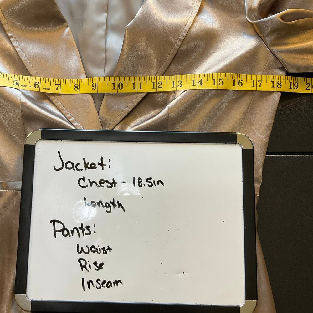 NWT Nine West Pant Suit Set Champagne Satin Jacket 6 Pants 8 Formal Occasion - Picture 8 of 16